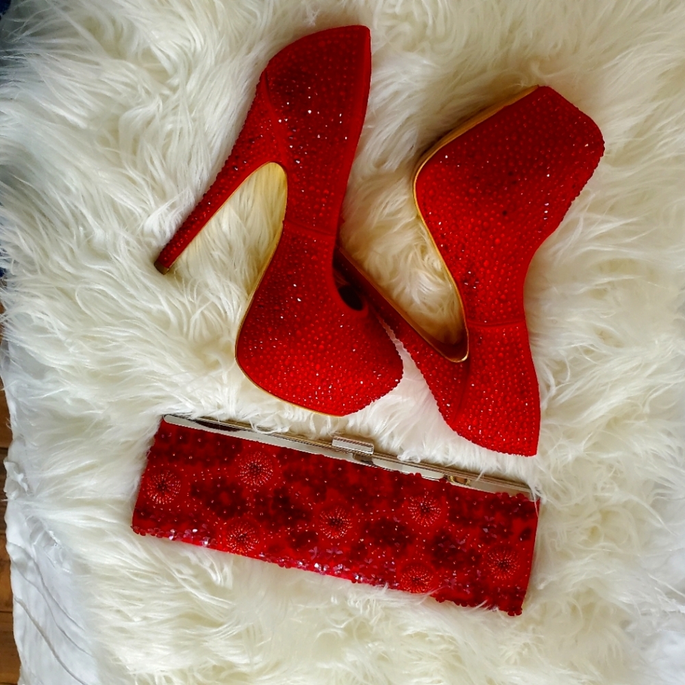 ADORE Clutch &Royal RED HIGHHEELS - Picture 4 of 11